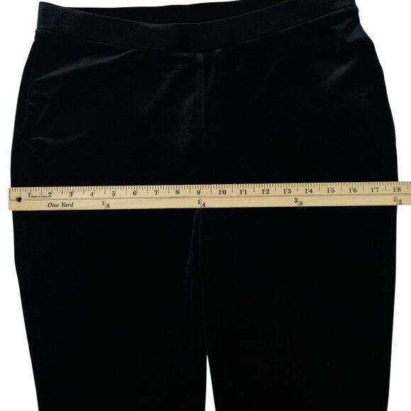Chicos Velvet Pull On Pants Womens Size 1 US 8 Stretch Mid Rise Ankle Black - Picture 4 of 16